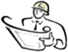 A drawing of a person with a helmet on.